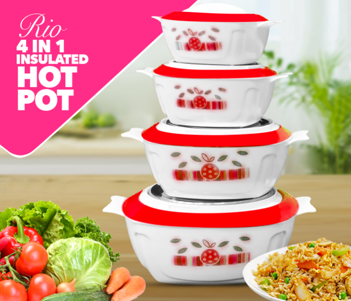 Rio 4 in 1 Insulated Hot Pot Set Red - Zoom Image