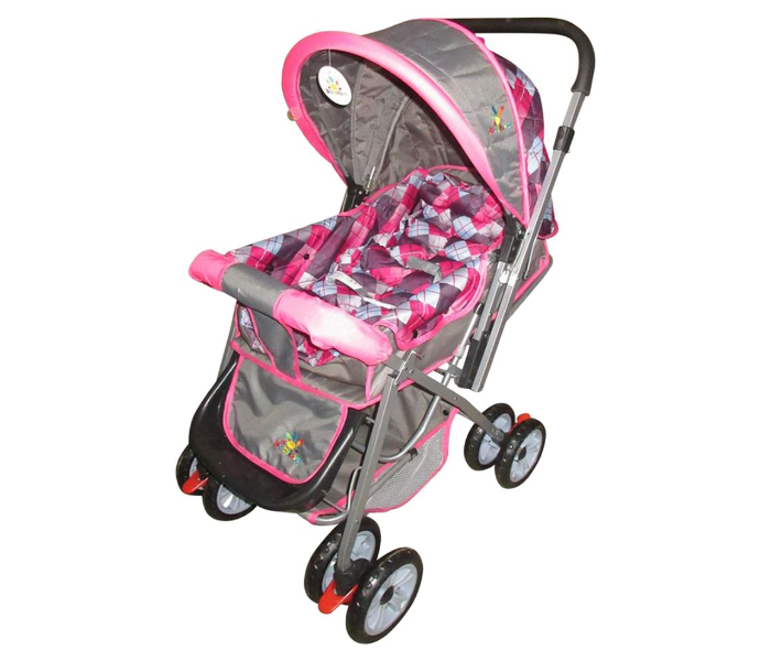 Baby Love 27-2114 Foldable Baby Stroller - Grey and Pink - Zoom Image 1