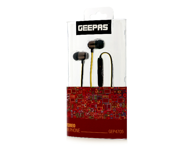 Geepas GEP4705 Stereo Earphone with Mic - Black - Zoom Image 2