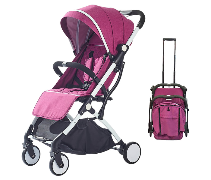 Baby Love 27-005KF Aluminum Silver Tube Stroller With Bag - Pink - Zoom Image 4