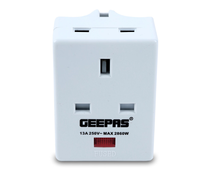 Geepas GA58018 3 Pin UK Type Adapter - White - Zoom Image 2