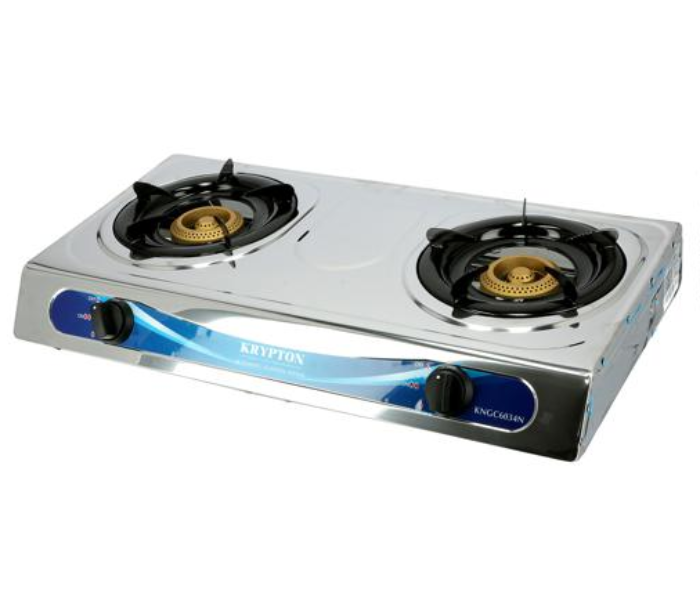 Krypton KNGC6034 Double Gas Burner - Silver - Zoom Image 2