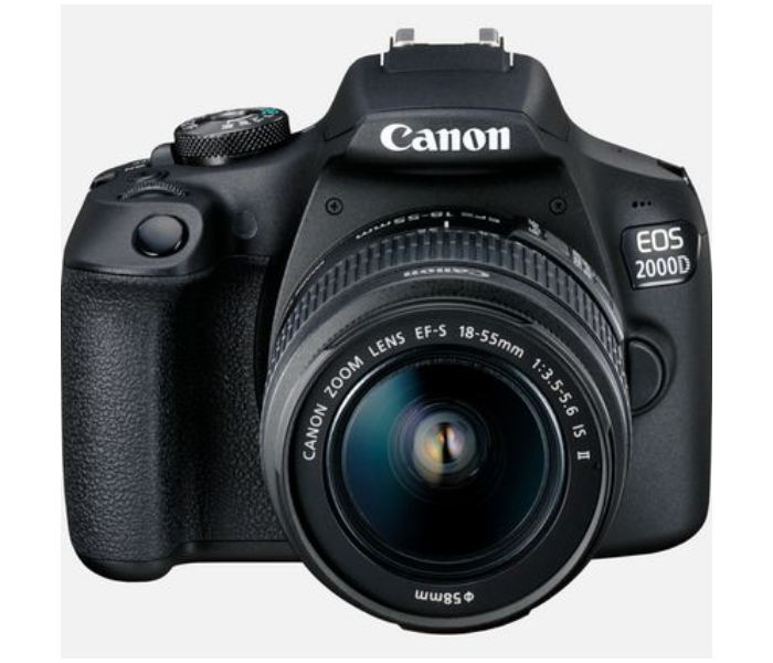 Canon EOS 2000D DSLR Camera with EF-S 18-55mm IS II Lens and EF 75-300mm III Lens - Black - Zoom Image 9