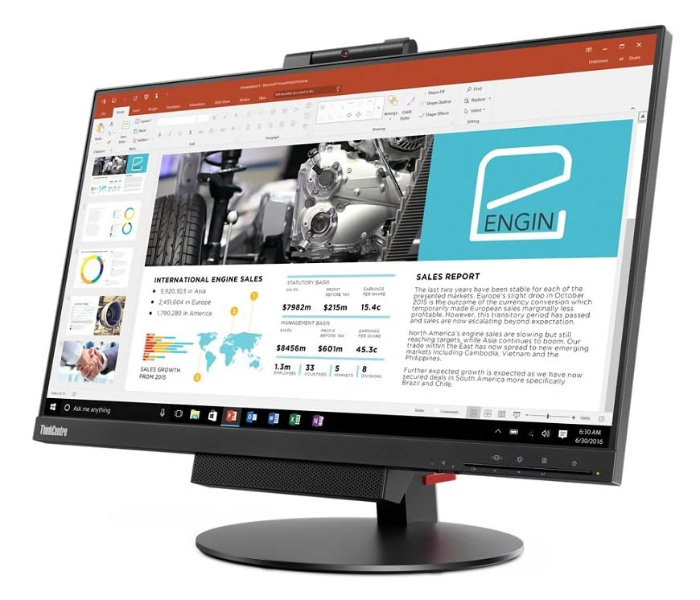 Lenovo 10R0PAT1UK TIO 21.5Inch FHD Multi-touch Tabletop Wide IPS LED Back-lit Touchscreen Monitor - Black - Zoom Image 1