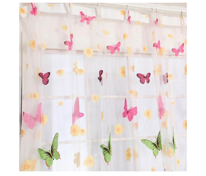 Butterfly Printed Sheer Window Panel Curtains - Zoom Image