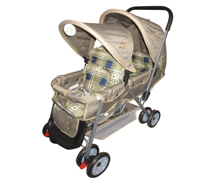 Baby Love 27-3113 Twins Baby Stroller - Brown - Zoom Image 2