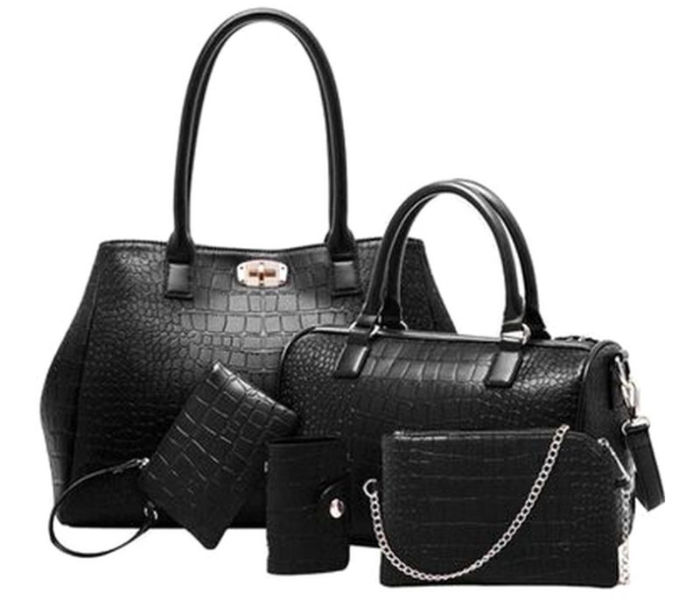 Womens 5 Piece Shoulder Bag Set - Black - Zoom Image