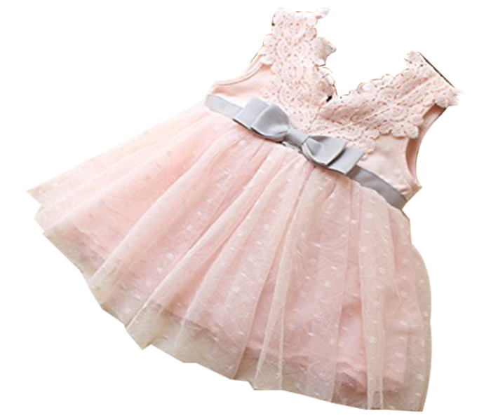 Little Wings 6 months Beautiful Bow Baby Girl Dress - Pink - Zoom Image 2