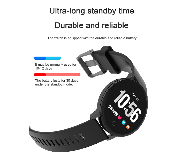 Yoyofit Smartwatch Blood Pressure Measurement Waterproof Fitness Bracelet Tracker Heart Rate Monitor Pedometer for IOS Android - Black - Zoom Image 4