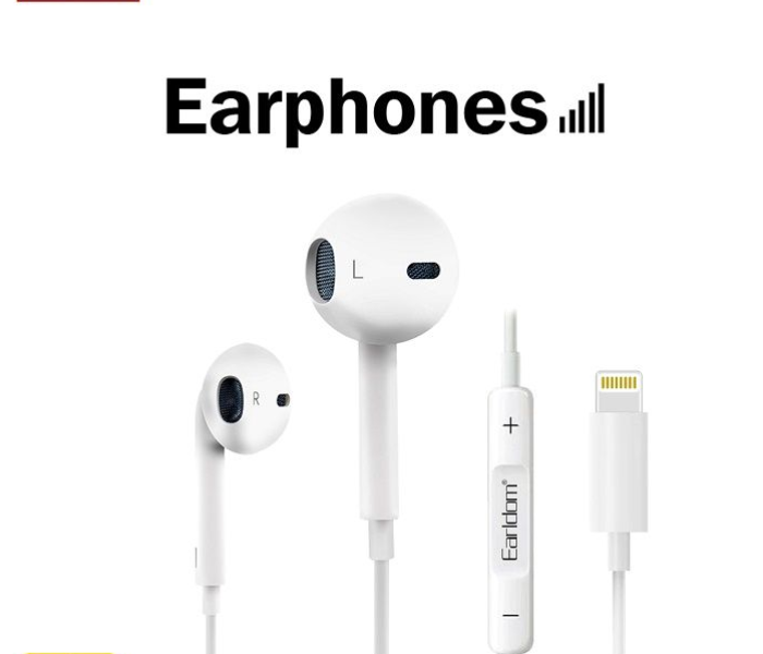 RMN ETE21 Earldom Popup Window Lightening Connector Earpods For Iphone - White - Zoom Image 1