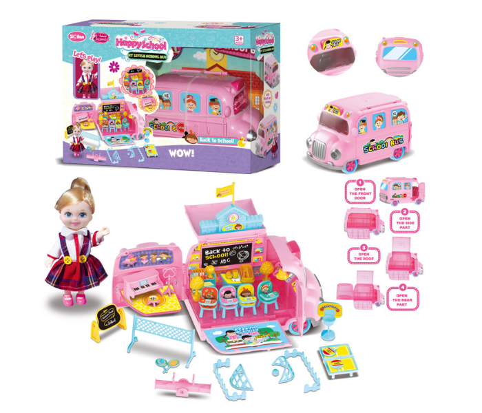 Basmah School Bus Doll Set Toy - Zoom Image 1