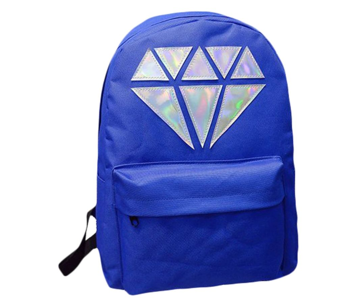 Diamond Design Canvas Backpack - Dark Blue - Zoom Image