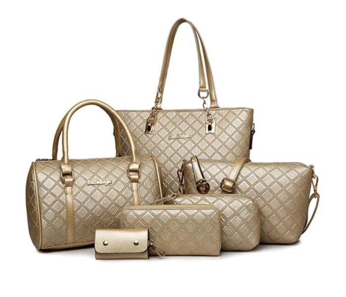 Six Piece Nylon Shoulder Bag Set - Beige - Zoom Image