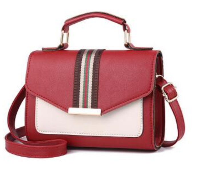 Stylish and Simple One-Shoulder PU Handbag for Women -Maroon - Zoom Image