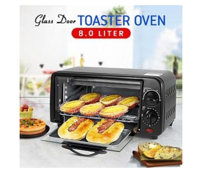 Mr. Chef MC208EO 8 Liter Toaster Oven with Tempered Glass Door - Black - Zoom Image 2