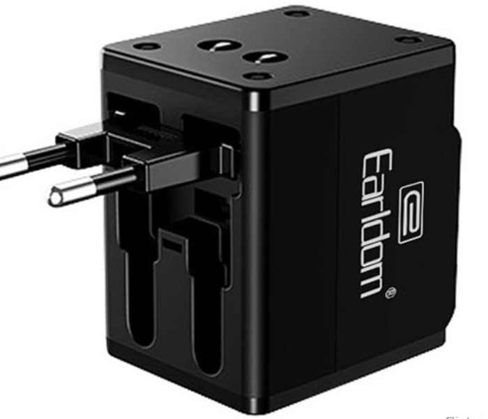 Earldom ESLC10 Smart Charger 2.1A Universal World Travel Adapter - Black - Zoom Image 1