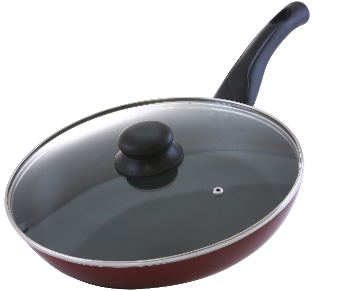 Royalford RF2951 24cm Fry Pan with Lid - Red - Zoom Image 2