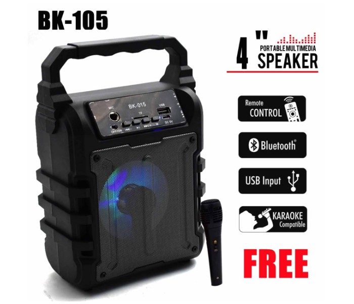 Jongo BK-015 Karaoke TikTok Portable Wireless Bluetooth Speaker With Mic - Black - Zoom Image