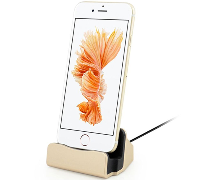 Generics Lightning iPhone USB Charging Dock Station For Apple Devices - Gold - Zoom Image 2