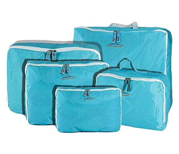 Luggage Travel Organizer Bag 5 Piece Set - Sky Blue - Zoom Image