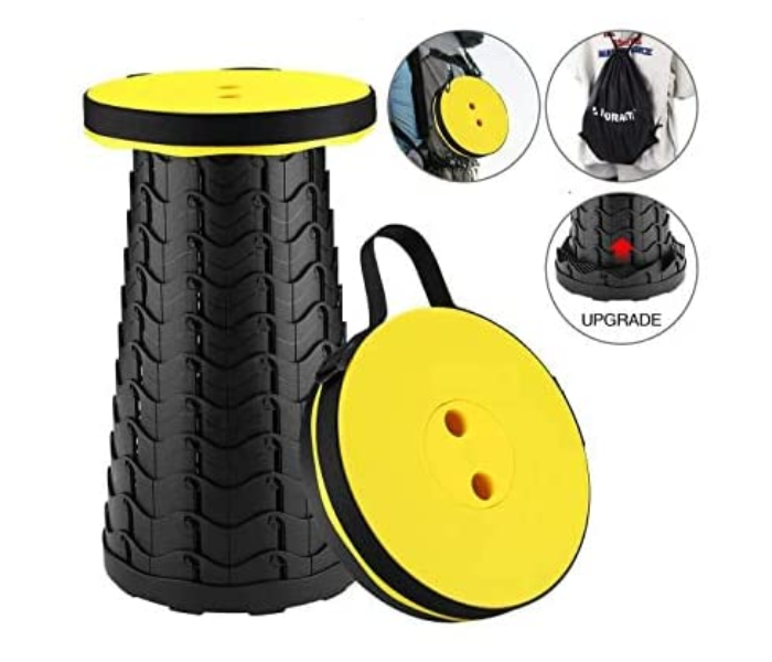 Telescopic Version Portable Stool Retractable Bearing 180Kg Folding and Height Adjustments Stool for easy Take - Yellow   - Zoom Image 3