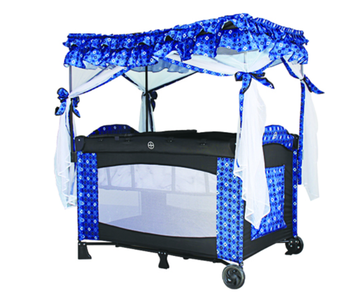 Babylove 27-910A Playpen With Mosquito Net - Dark Blue - Zoom Image