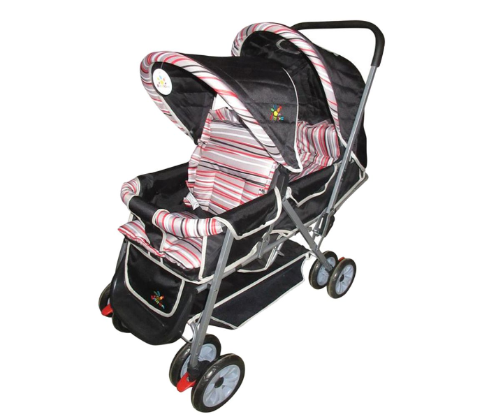 Baby Love 27-3113 Twin Baby Stroller - Black - Zoom Image 2