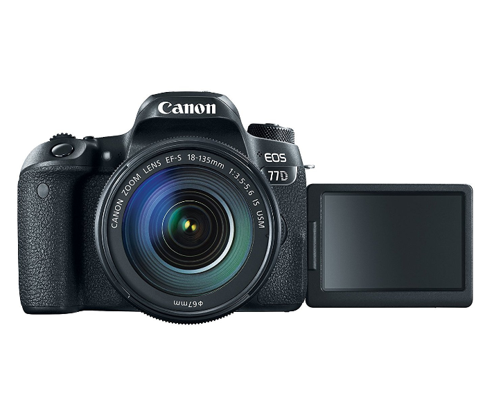 Canon EOS 77D 24.2MP Digital SLR Camera with EF-S 18-135 mm 3.5-5.6 IS USM Lens - Black - Zoom Image 4