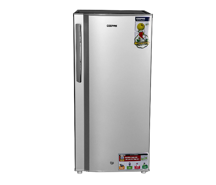 Geepas GRF2009SPE 220 Litre Single Door Defrost - Silver - Zoom Image 1