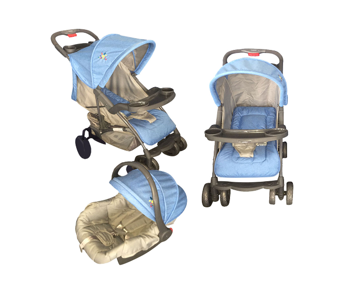 Baby Love 27-10YK Stroller With Car Seat - Blue - Zoom Image 2