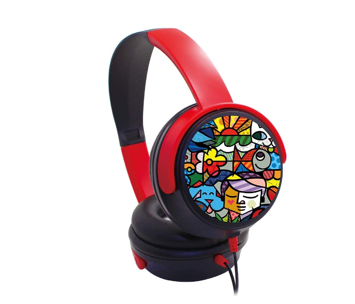 Trands TR-HS997 Foldable and Wired Headphone for Kids - Black and Red - Zoom Image