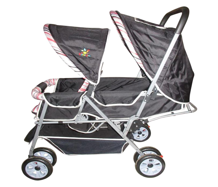 Baby Love 27-3113 Twin Baby Stroller - Black - Zoom Image 1