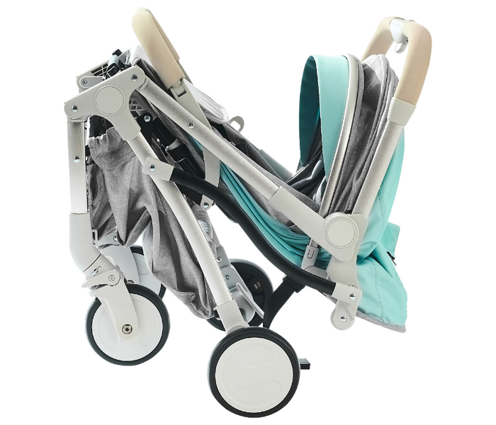 Baby Love 27-005KF Aluminum Silver Tube Stroller - Grey and Green - Zoom Image 2