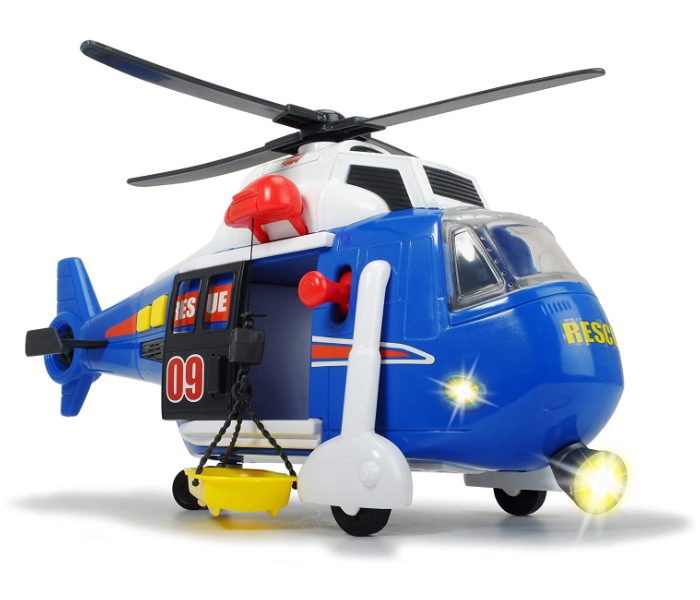 Simba 203308356 Dickie Toys Light and Sound Helicopter – White and Blue - Zoom Image 1