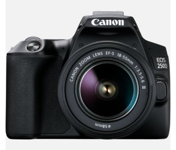 Canon EOS 250D Black and EF-S 18-55mm f/3.5-5.6 III Lens - Black - Zoom Image 1