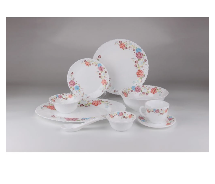 Royalblue 44 Pieces Opal Dinner Tropical Set - White and Pink - Zoom Image 1