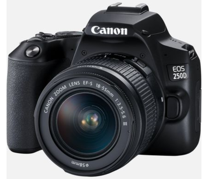 Canon EOS 250D Black and EF-S 18-55mm f/3.5-5.6 III Lens - Black - Zoom Image 2