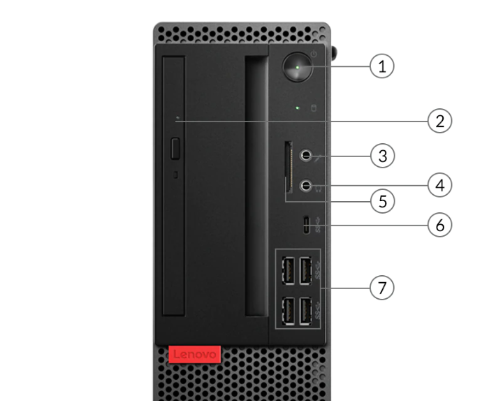 Lenovo ThinkCentre 10SJ003DAX M920s SFF i7-9700 8GB DDR4 1TB HDD DVD Writer Windows 10 Pro 64 Bit - Black - Zoom Image 2