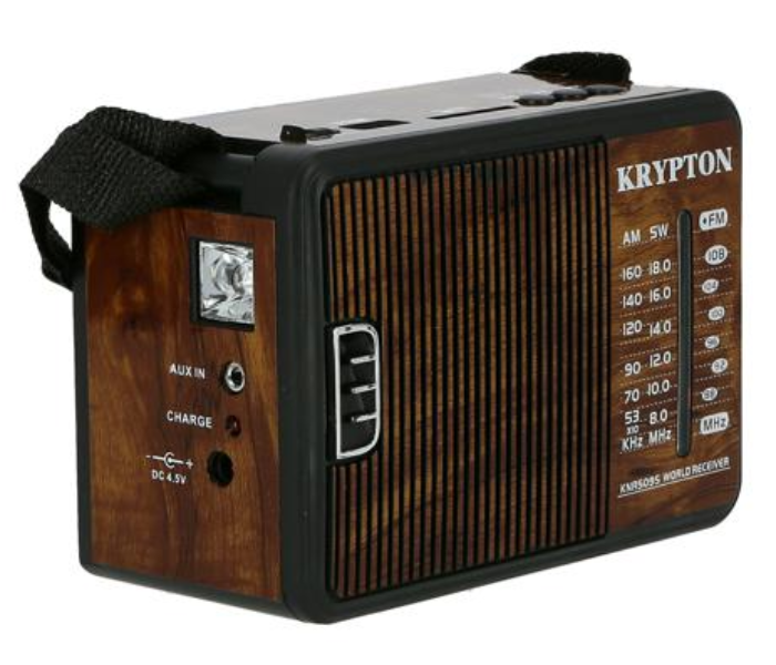 Krypton KNR5095 Rechargeable Radio with Emergency Light - Brown - Zoom Image 2