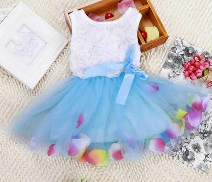 Little Wings 2 years Lace Bow Flower Bottom Princess Tutu Dress - Blue - Zoom Image 2