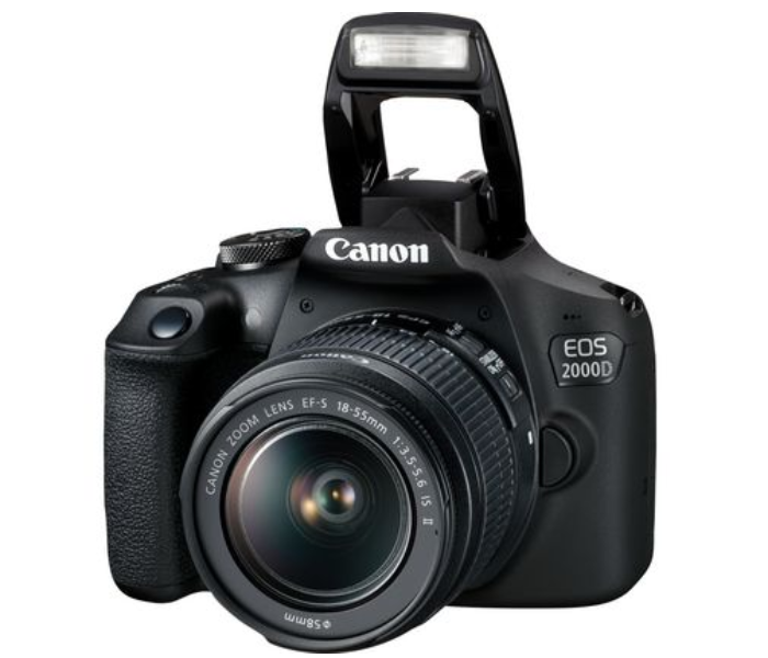 Canon EOS 2000D with EF-S 18-55mm IS II Lens - Black - Zoom Image 1