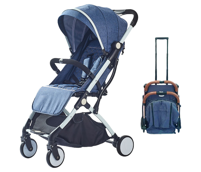 Baby Love 27-005KF Aluminum Silver Tube Stroller With Bag - Dark Blue - Zoom Image 3