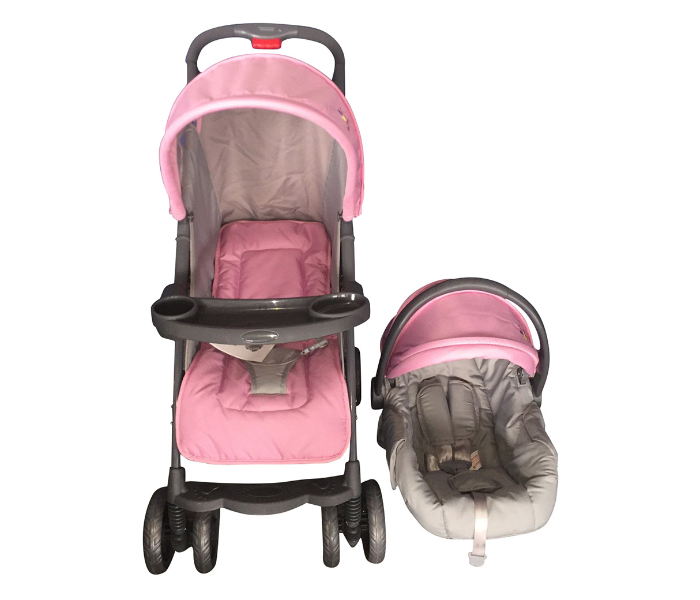 Baby Love 27-10YK Stroller With Car Seat - Pink - Zoom Image 1