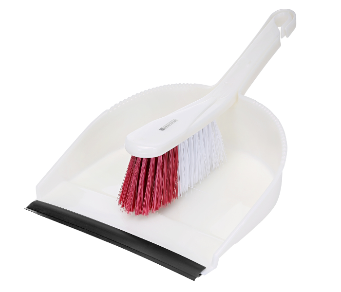 Royalford RF2368-DPW/B Dust Pan & Brush - White and Red - Zoom Image 1