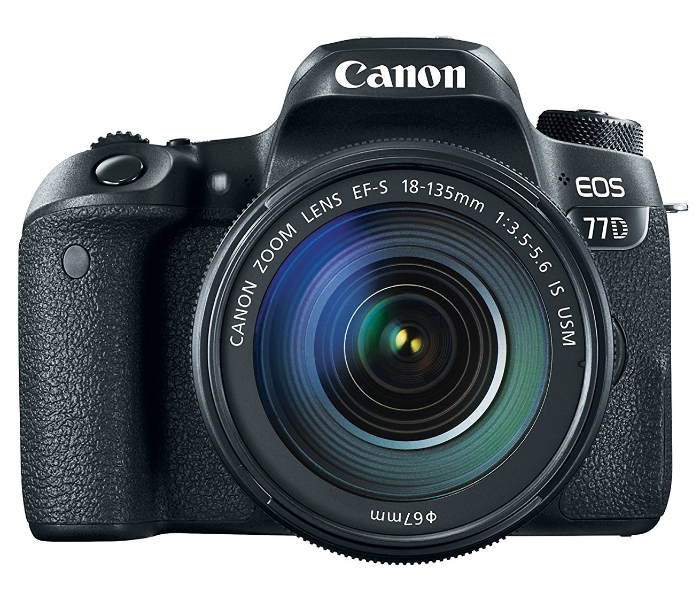 Canon EOS 77D 24.2MP Digital SLR Camera with EF-S 18-135 mm 3.5-5.6 IS USM Lens - Black - Zoom Image 3