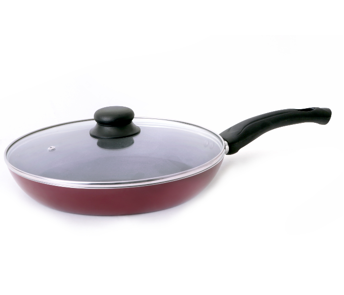 Royalford RF2950 22cm Fry Pan with Lid - Red - Zoom Image 1