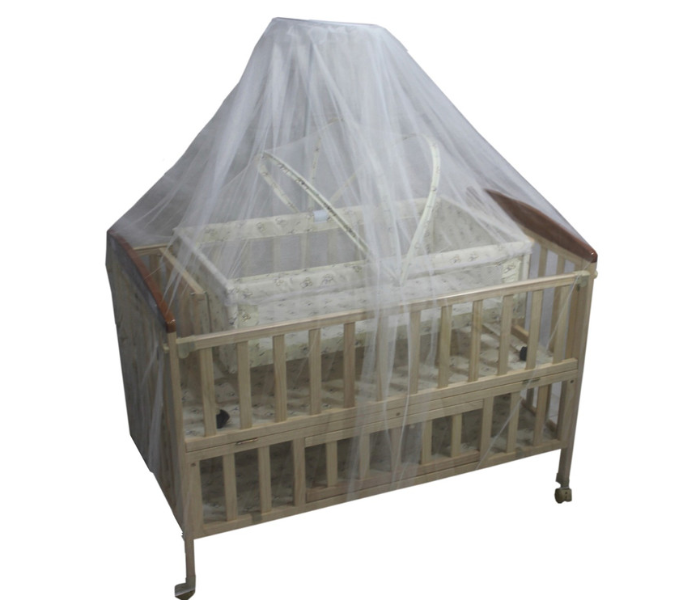 Babylove 27-16F Baby Love Wooden Bed With Mosquito Net - Blue - Zoom Image 2