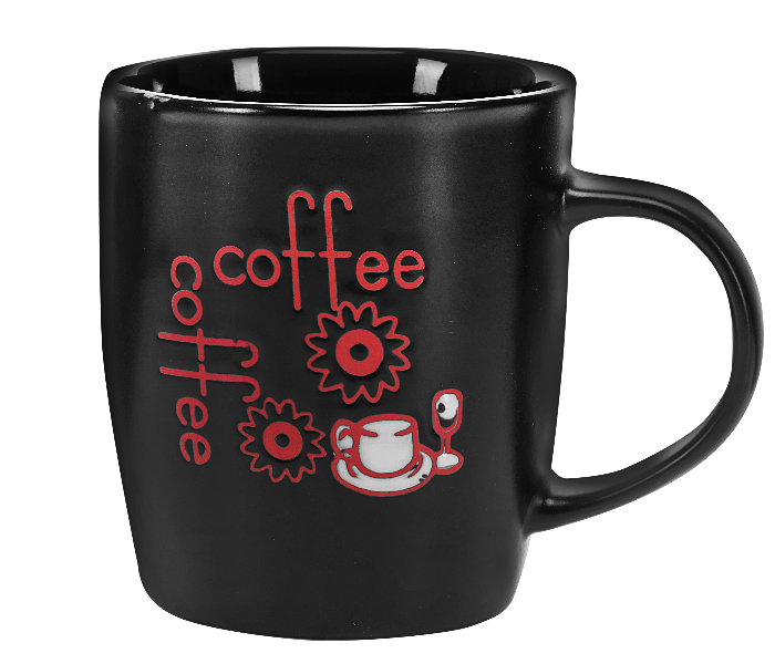 Royalford RF2921-FB 355ML Ceramic Coffee Mug - Black & Red - Zoom Image 1