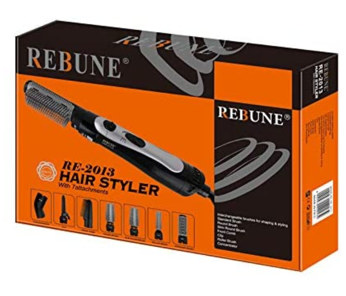 Rebune RE-2013 Beyond Imagination Hair Styler with 7 Attachment - Black - Zoom Image