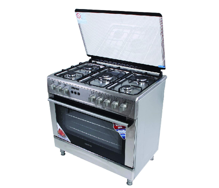 Geepas GCR9051 90x60 cm Ceramic Plate Free Standing Cooking Range - Silver - Zoom Image 1